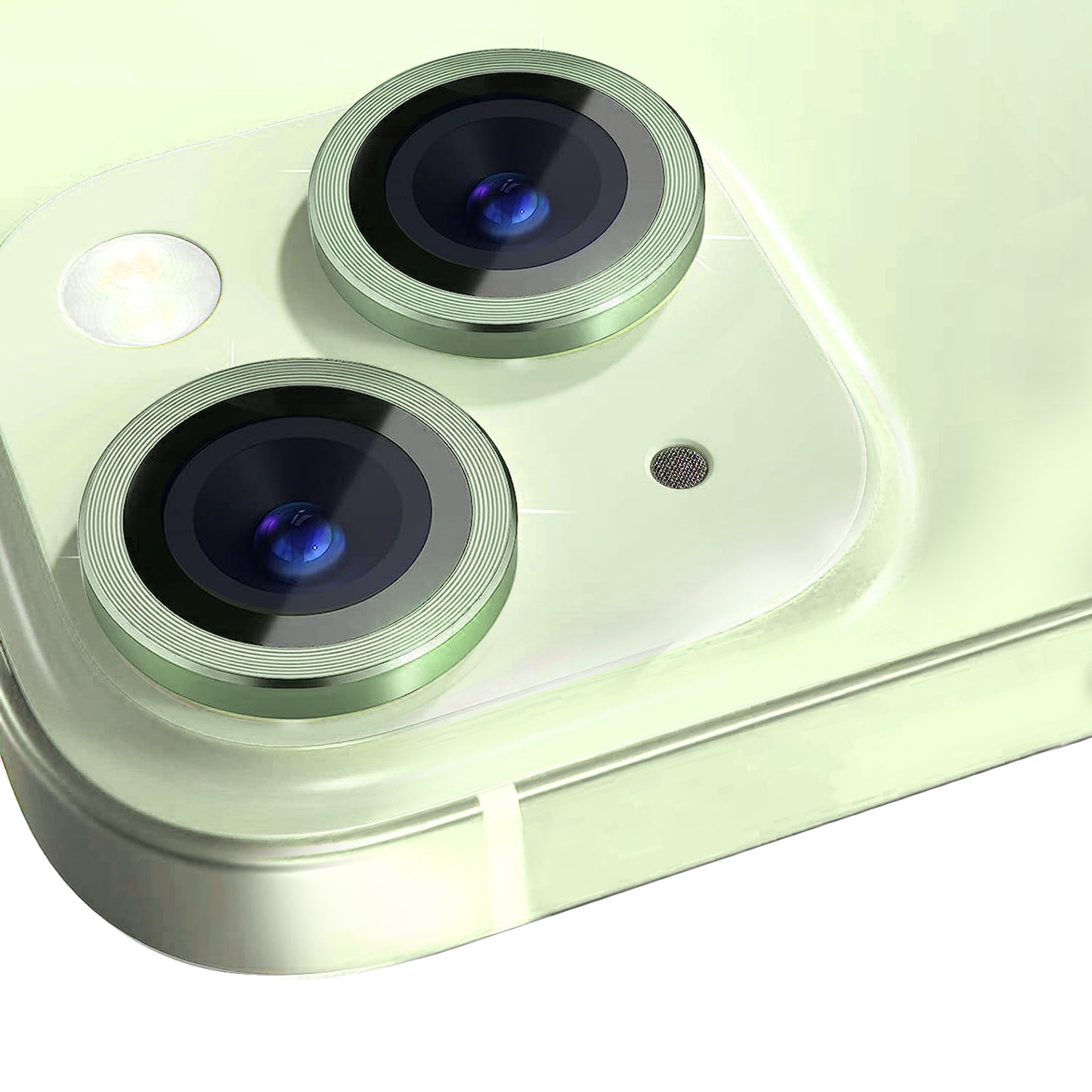 ELECTROPRIME For iPhone 15 / 15 Plus NORTHJO Camera Lens Protector Tempered Glass CD Vein Metal Ring Film(Green)