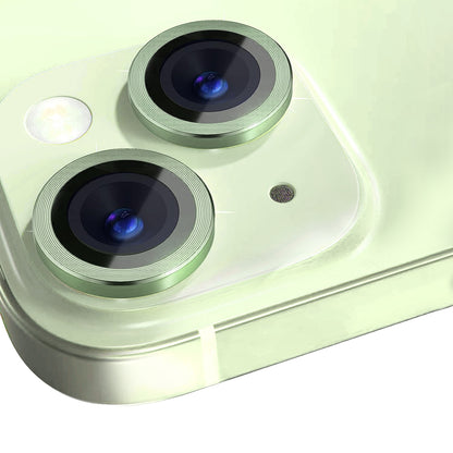 ELECTROPRIME For iPhone 15 / 15 Plus NORTHJO Camera Lens Protector Tempered Glass CD Vein Metal Ring Film(Green)