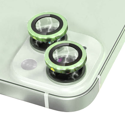 ELECTROPRIME For iPhone 15 / 15 Plus NORTHJO Camera Lens Protector Tempered Glass CD Vein Metal Ring Film(Green)