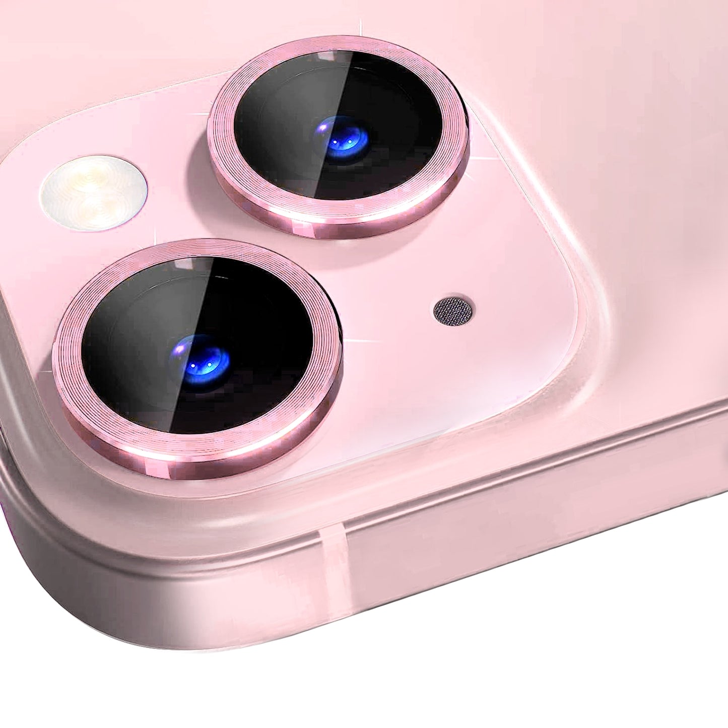 ELECTROPRIME For iPhone 15 / 15 Plus NORTHJO Camera Lens Protector Tempered Glass CD Vein Metal Ring Film(Pink)