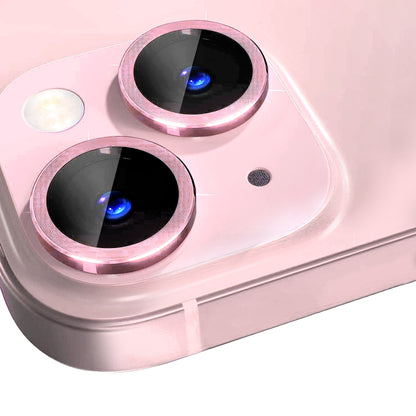 ELECTROPRIME For iPhone 15 / 15 Plus NORTHJO Camera Lens Protector Tempered Glass CD Vein Metal Ring Film(Pink)