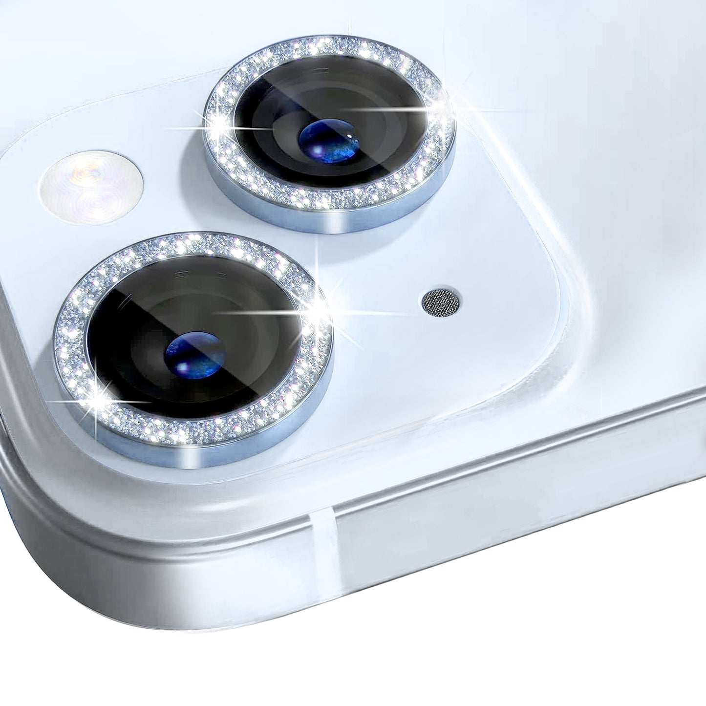 ELECTROPRIME For iPhone 15 / 15 Plus NORTHJO Camera Lens Protector Tempered Glass Bling Glitter Metal Ring Film(Blue)
