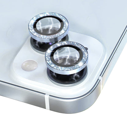 ELECTROPRIME For iPhone 15 / 15 Plus NORTHJO Camera Lens Protector Tempered Glass Bling Glitter Metal Ring Film(Blue)