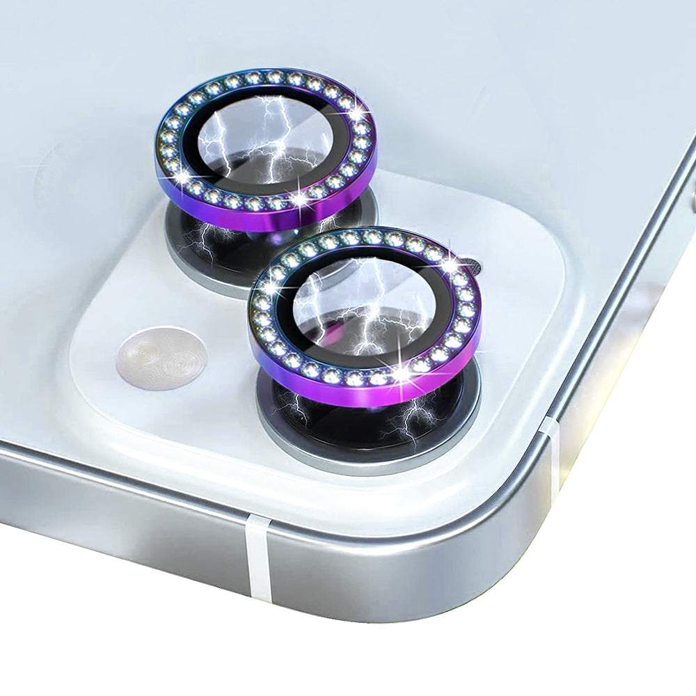 ELECTROPRIME For iPhone 15 / 15 Plus NORTHJO Camera Lens Protector Tempered Glass Metal Rhinestone Ring Film(Colorful)