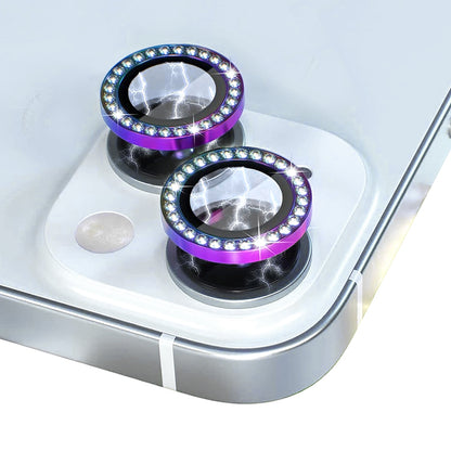 ELECTROPRIME For iPhone 15 / 15 Plus NORTHJO Camera Lens Protector Tempered Glass Metal Rhinestone Ring Film(Colorful)