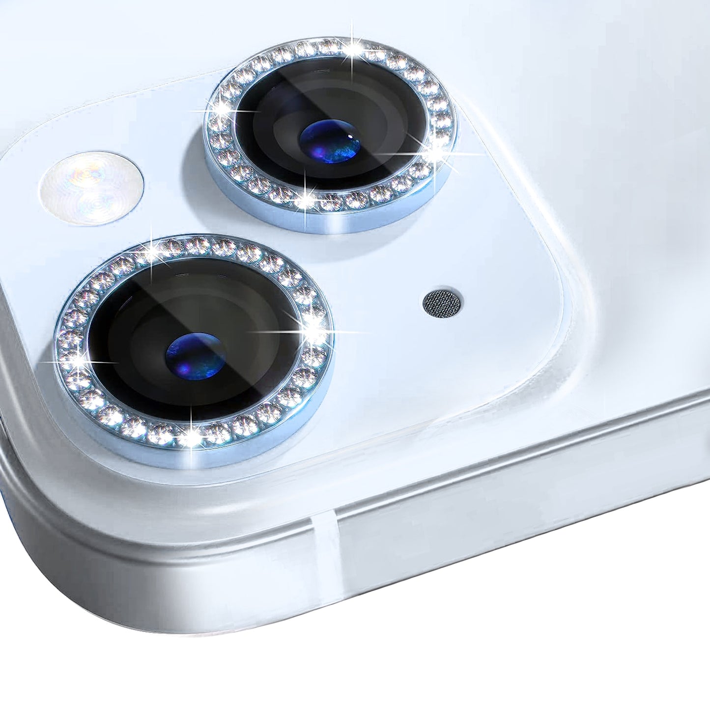 ELECTROPRIME For iPhone 15 / 15 Plus NORTHJO Camera Lens Protector Tempered Glass Metal Rhinestone Ring Film(Blue)