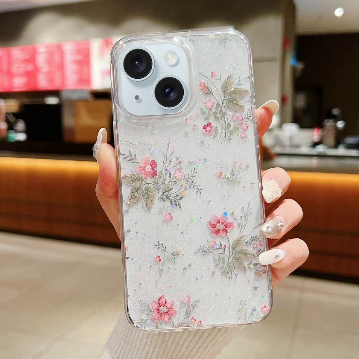 ELECTROPRIME For iPhone 15 Plus Spring Garden Epoxy TPU Phone Case(F04 French Flowers)