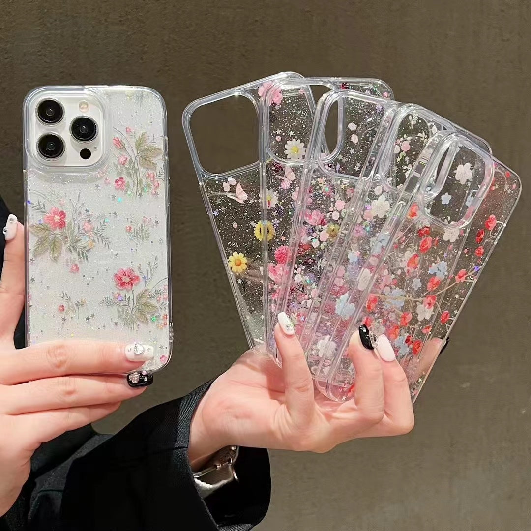 ELECTROPRIME For iPhone 15 Plus Spring Garden Epoxy TPU Phone Case(F04 French Flowers)