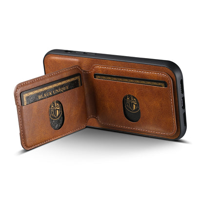 ELECTROPRIME For iPhone 15 Plus Suteni H02 Leather Wallet Stand Back Phone Case(Brown)
