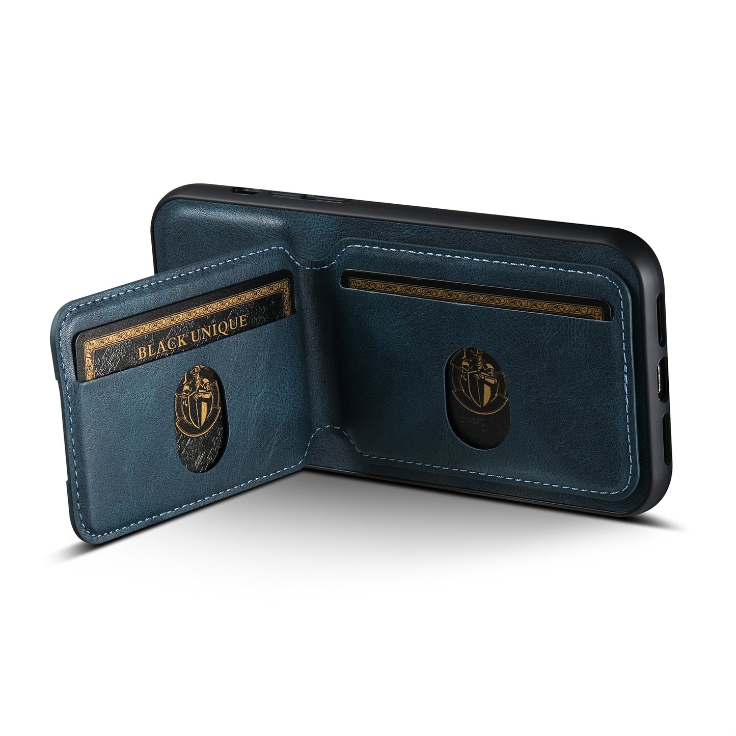 ELECTROPRIME For iPhone 15 Suteni H02 Leather Wallet Stand Back Phone Case(Blue)