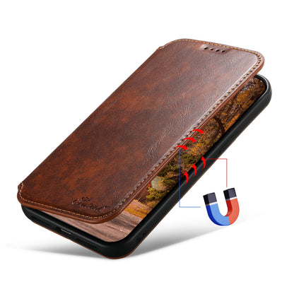 ELECTROPRIME For iPhone 15 Suteni J05 Leather Magnetic MagSafe Phone Case(Khaki)