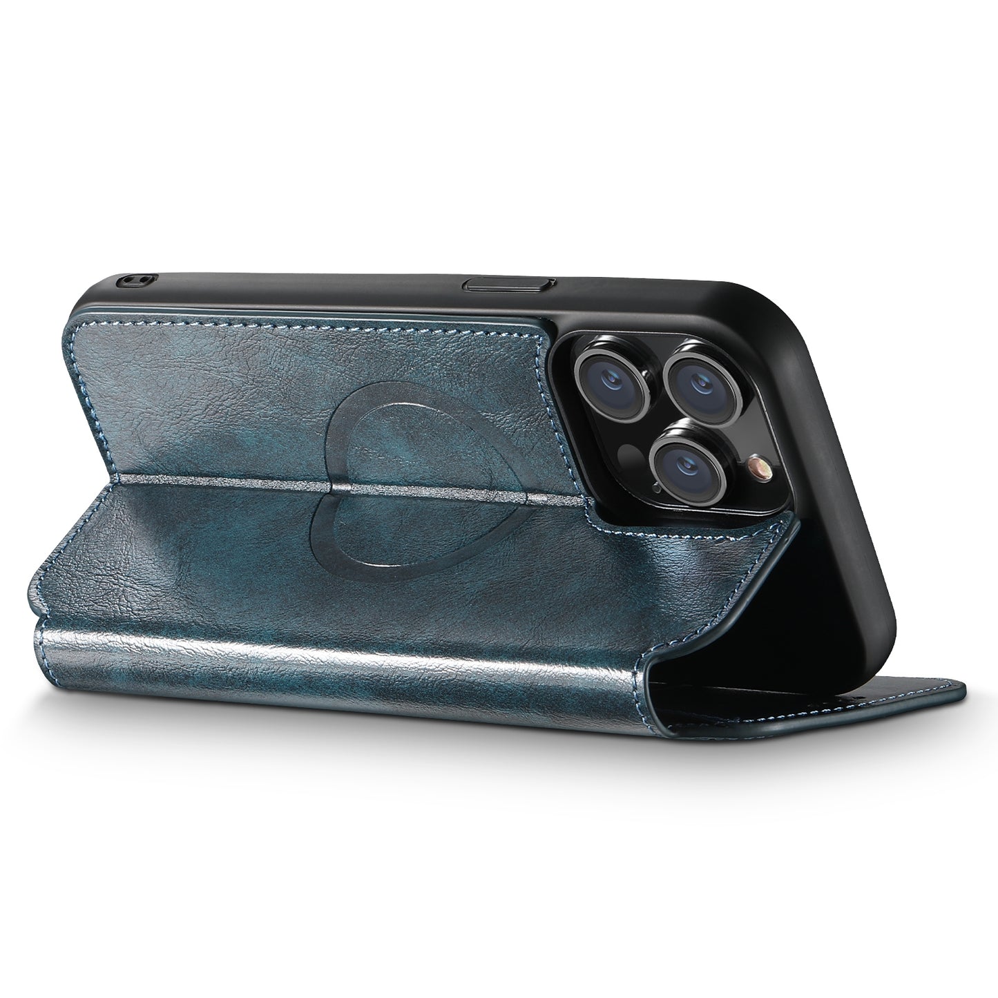 ELECTROPRIME For iPhone 15 Suteni J05 Leather Magnetic MagSafe Phone Case(Blue)