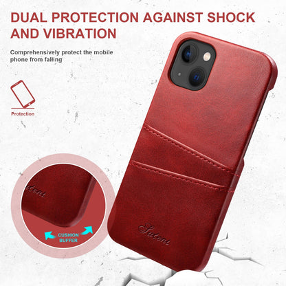 ELECTROPRIME For iPhone 15 Suteni Calf Texture Back Cover Phone Case with Card Slots(Red)