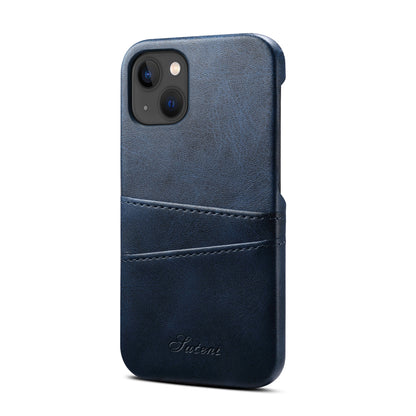 ELECTROPRIME For iPhone 15 Suteni Calf Texture Back Cover Phone Case with Card Slots(Blue)