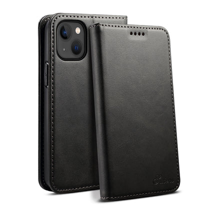 ELECTROPRIME For iPhone 15 Suteni Calf Texture Horizontal Flip Leather Phone Case(Black)