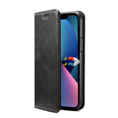 ELECTROPRIME For iPhone 15 Suteni Calf Texture Horizontal Flip Leather Phone Case(Black)