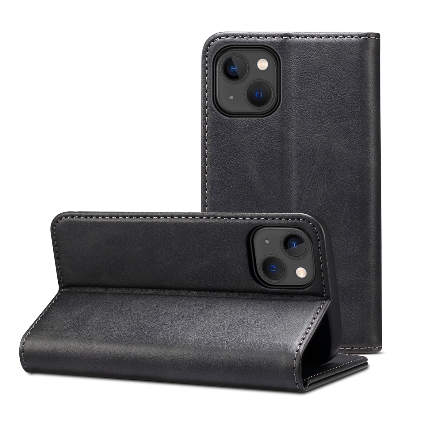 ELECTROPRIME For iPhone 15 Suteni Calf Texture Horizontal Flip Leather Phone Case(Black)