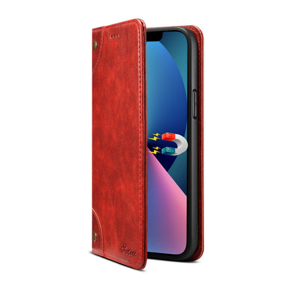 ELECTROPRIME For iPhone 15 Suteni Baroque Calf Texture Buckle Wallet Leather Phone Case(Red)