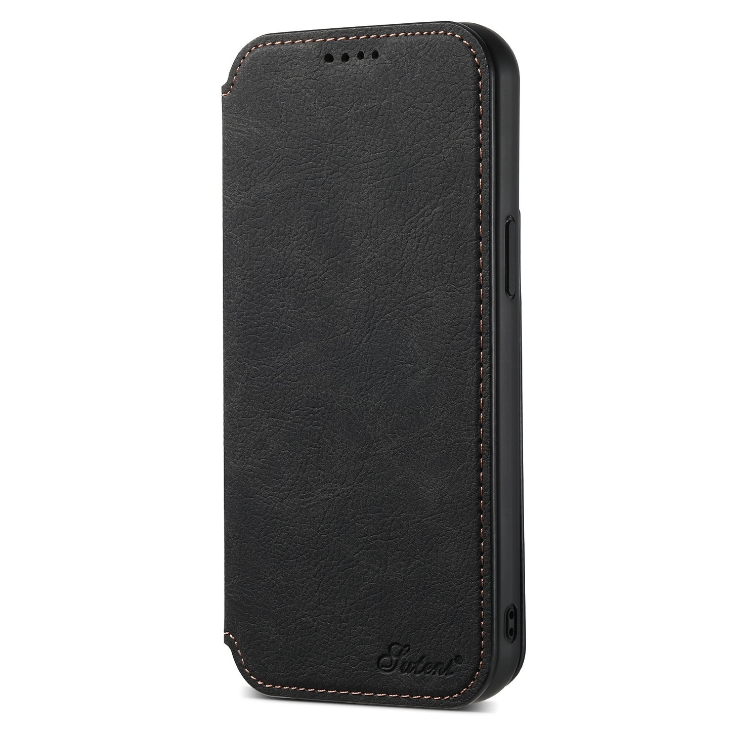ELECTROPRIME For iPhone 15 Suteni J06 Retro Matte Litchi Texture Leather MagSafe Phone Case(Black)