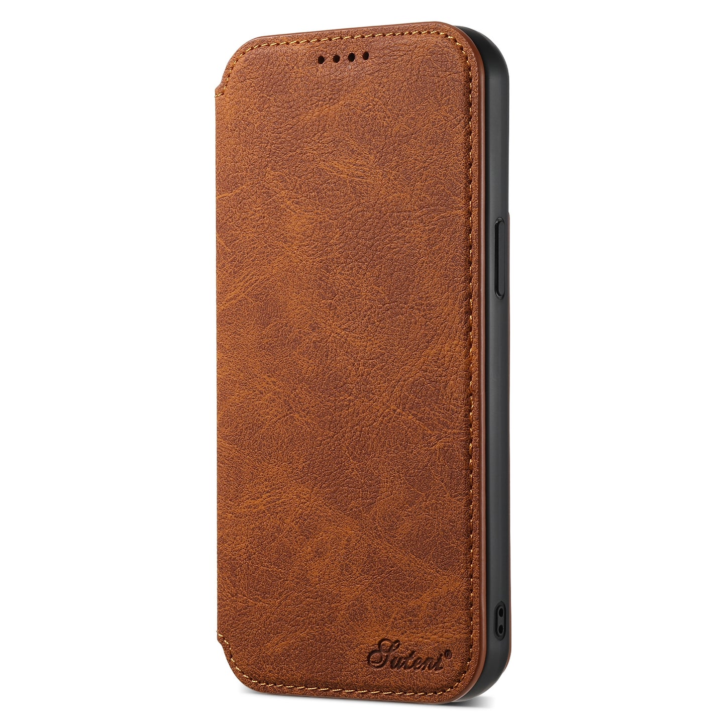 ELECTROPRIME For iPhone 15 Suteni J06 Retro Matte Litchi Texture Leather MagSafe Phone Case(Khaki)