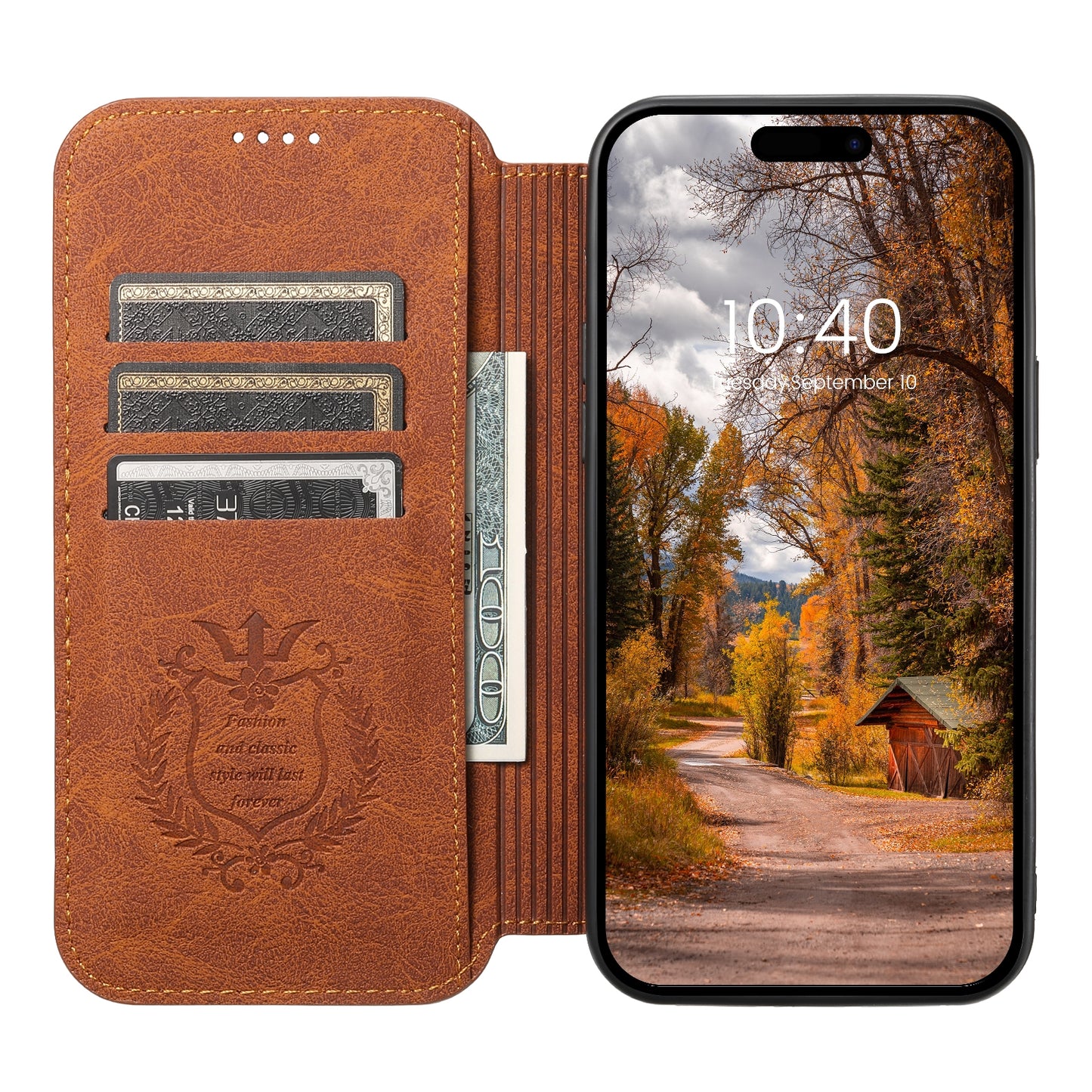ELECTROPRIME For iPhone 15 Suteni J06 Retro Matte Litchi Texture Leather MagSafe Phone Case(Khaki)