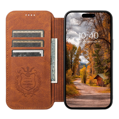 ELECTROPRIME For iPhone 15 Suteni J06 Retro Matte Litchi Texture Leather MagSafe Phone Case(Khaki)