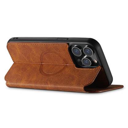 ELECTROPRIME For iPhone 15 Suteni J06 Retro Matte Litchi Texture Leather MagSafe Phone Case(Khaki)