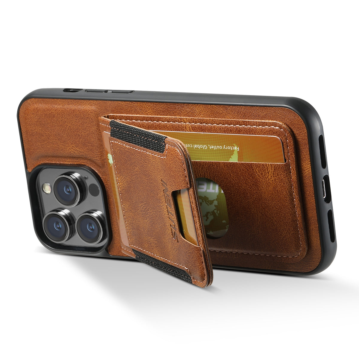 ELECTROPRIME For iPhone 15 Plus Suteni H03 Oil Wax Leather Wallet Stand Back Phone Case(Brown)