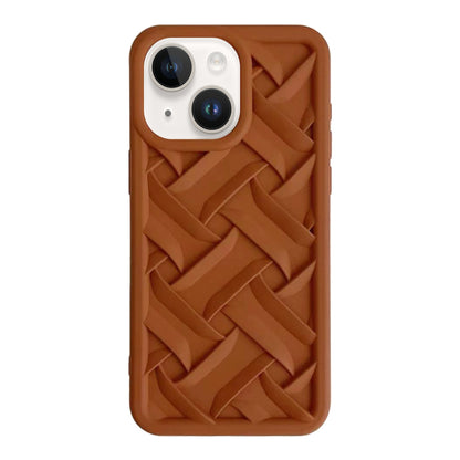 ELECTROPRIME For iPhone 15 3D Weave TPU Phone Case(Caramel)