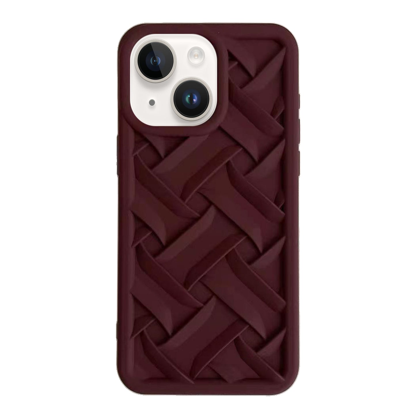 ELECTROPRIME For iPhone 15 3D Weave TPU Phone Case(Wine red)