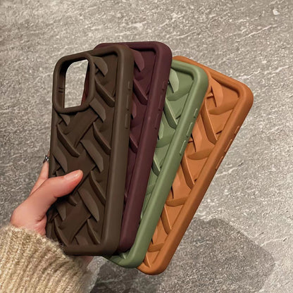 ELECTROPRIME For iPhone 15 3D Weave TPU Phone Case(Caramel)