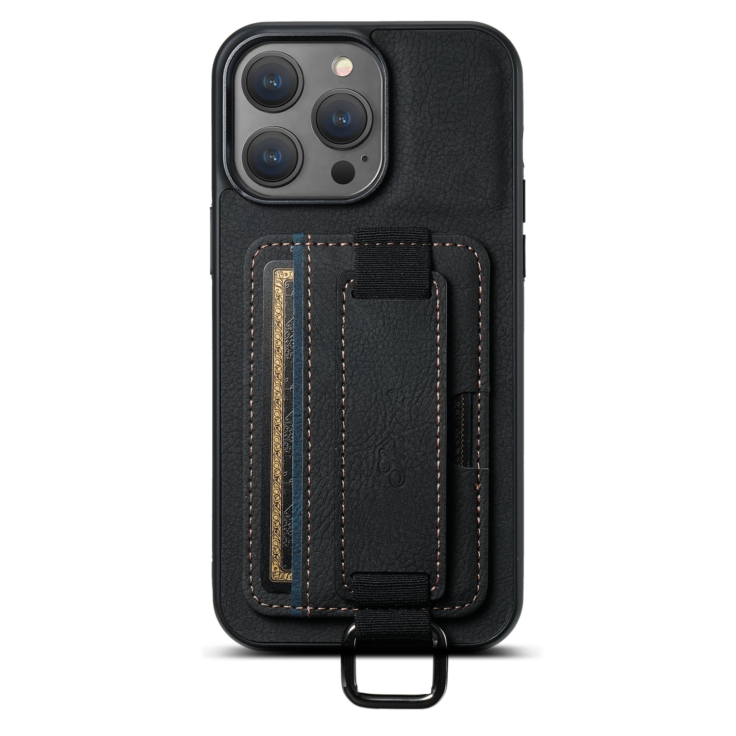 ELECTROPRIME For iPhone 15 Suteni H13 Litchi Leather Wrist Strap Wallet Back Phone Case(Black)