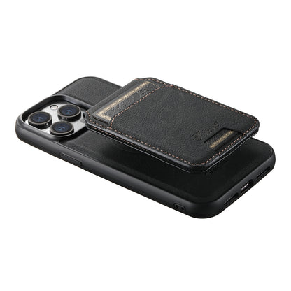 ELECTROPRIME For iPhone 15 Suteni H17 Litchi Texture Leather MagSafe Detachable Wallet Phone Case(Black)