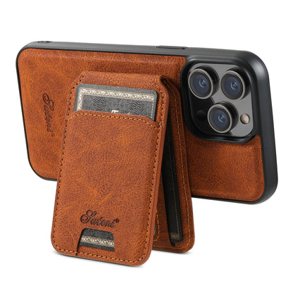 ELECTROPRIME For iPhone 15 Suteni H17 Litchi Texture Leather MagSafe Detachable Wallet Phone Case(Khaki)