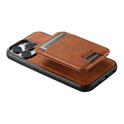 ELECTROPRIME For iPhone 15 Suteni H17 Litchi Texture Leather MagSafe Detachable Wallet Phone Case(Khaki)