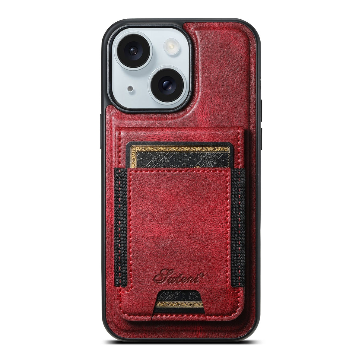 ELECTROPRIME For iPhone 15 Plus Suteni H17 Oil Eax Leather MagSafe Detachable Wallet Phone Case(Red)