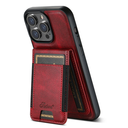 ELECTROPRIME For iPhone 15 Plus Suteni H17 Oil Eax Leather MagSafe Detachable Wallet Phone Case(Red)