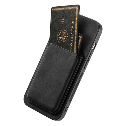 ELECTROPRIME For iPhone 15 Plus Retro Leather Card Bag Magnetic Phone Case(Black)