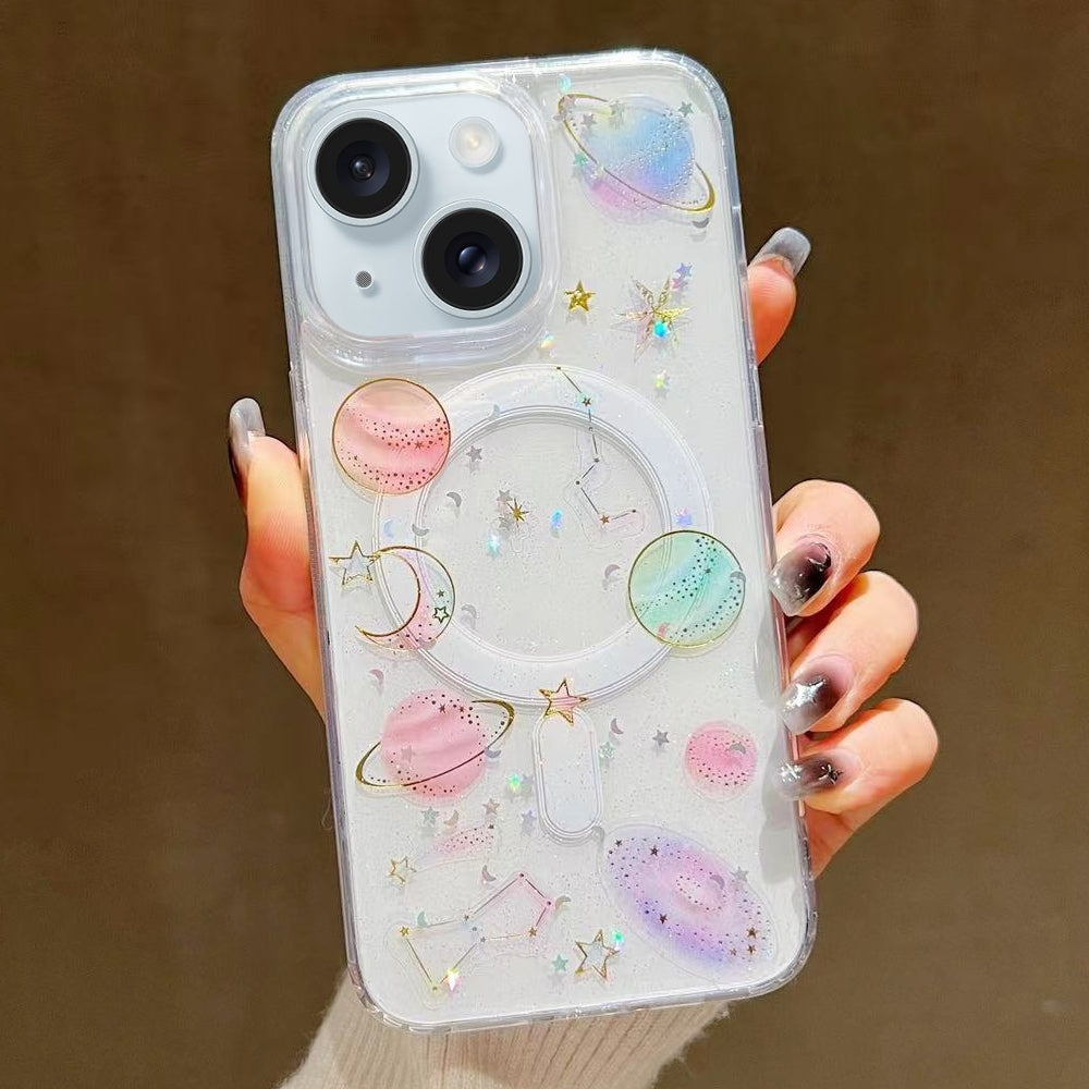 ELECTROPRIME For iPhone 15 Plus Cosmic Star MagSafe TPU Phone Case(Transparent)