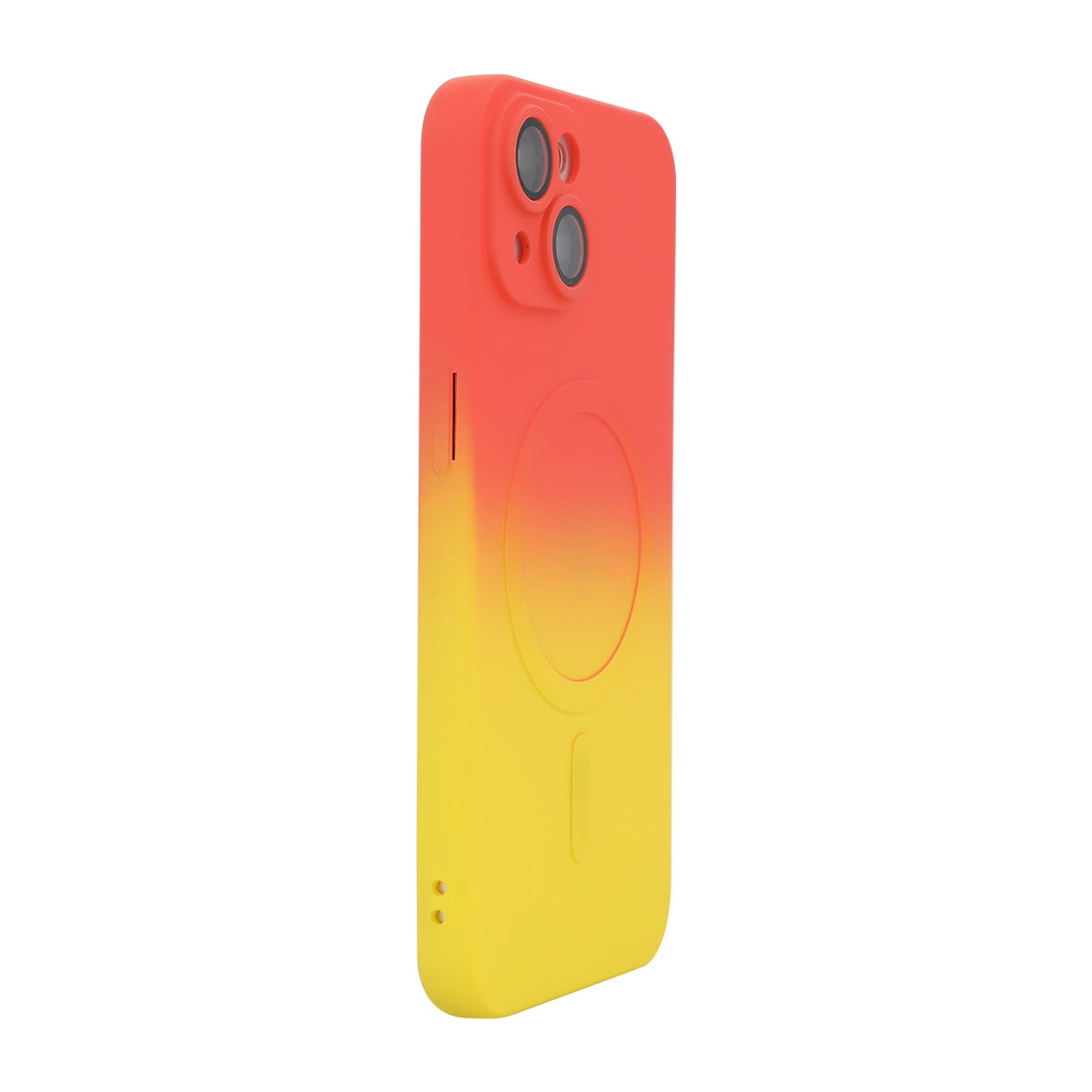 ELECTROPRIME For iPhone 15 ENKAY Hat-Prince MagSafe Rainbow Gradient Silicone Phone Case with Lens Film(Orange Yellow)