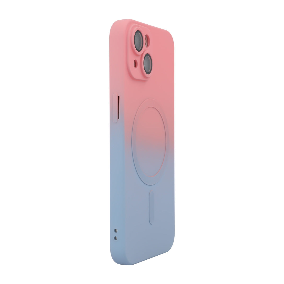 ELECTROPRIME For iPhone 15 ENKAY Hat-Prince MagSafe Rainbow Gradient Silicone Phone Case with Lens Film(Pink Blue)