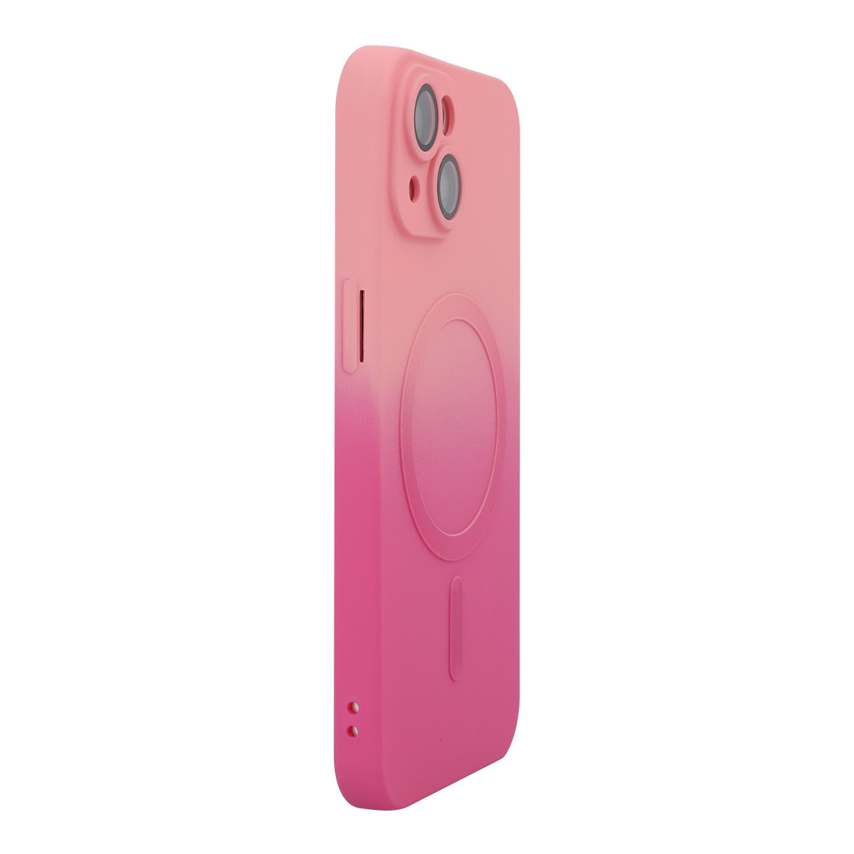 ELECTROPRIME For iPhone 15 ENKAY Hat-Prince MagSafe Rainbow Gradient Silicone Phone Case with Lens Film(Pink Rose)
