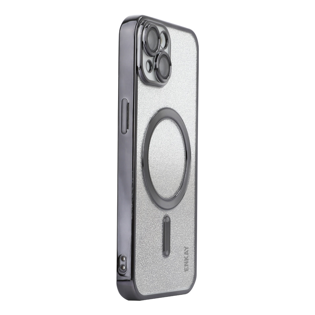ELECTROPRIME For iPhone 15 ENKAY Hat-Prince Magnetic Glitter Plated Shockproof Phone Case with Lens Film(Black)