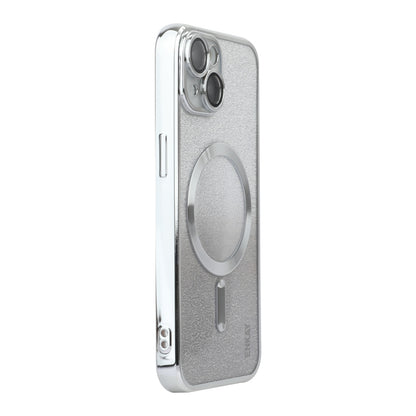 ELECTROPRIME For iPhone 15 ENKAY Hat-Prince Magnetic Glitter Plated Shockproof Phone Case with Lens Film(Silver)