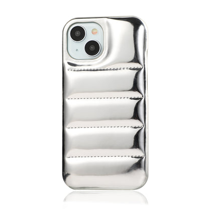 ELECTROPRIME For iPhone 15 Plus Laser Aurora Down Jacket All-inclusive Phone Case(Silver)