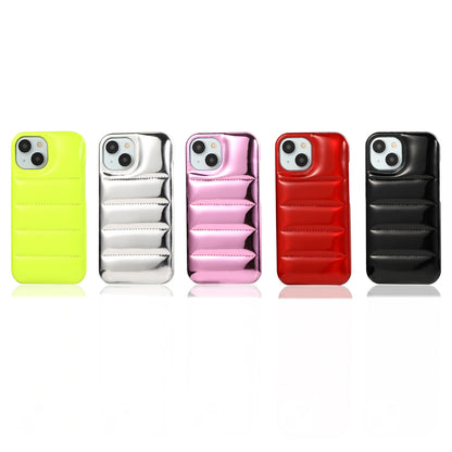ELECTROPRIME For iPhone 15 Plus Laser Aurora Down Jacket All-inclusive Phone Case(Silver)