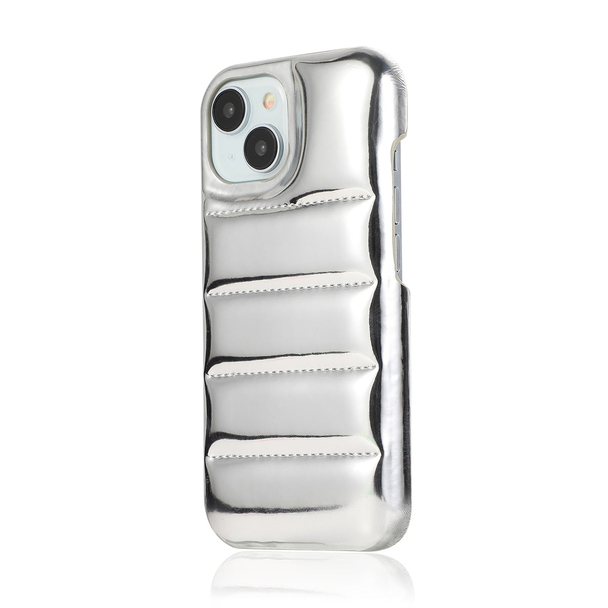 ELECTROPRIME For iPhone 15 Plus Laser Aurora Down Jacket All-inclusive Phone Case(Silver)