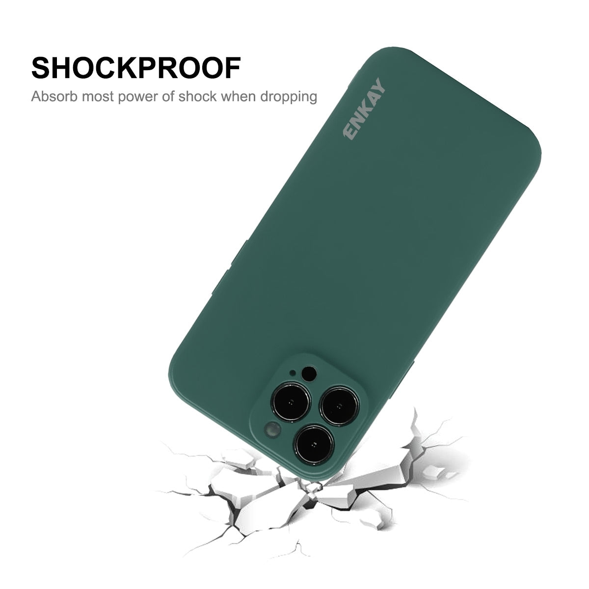 ELECTROPRIME For iPhone 15 ENKAY Liquid Silicone Soft Shockproof Phone Case(Dark Green)