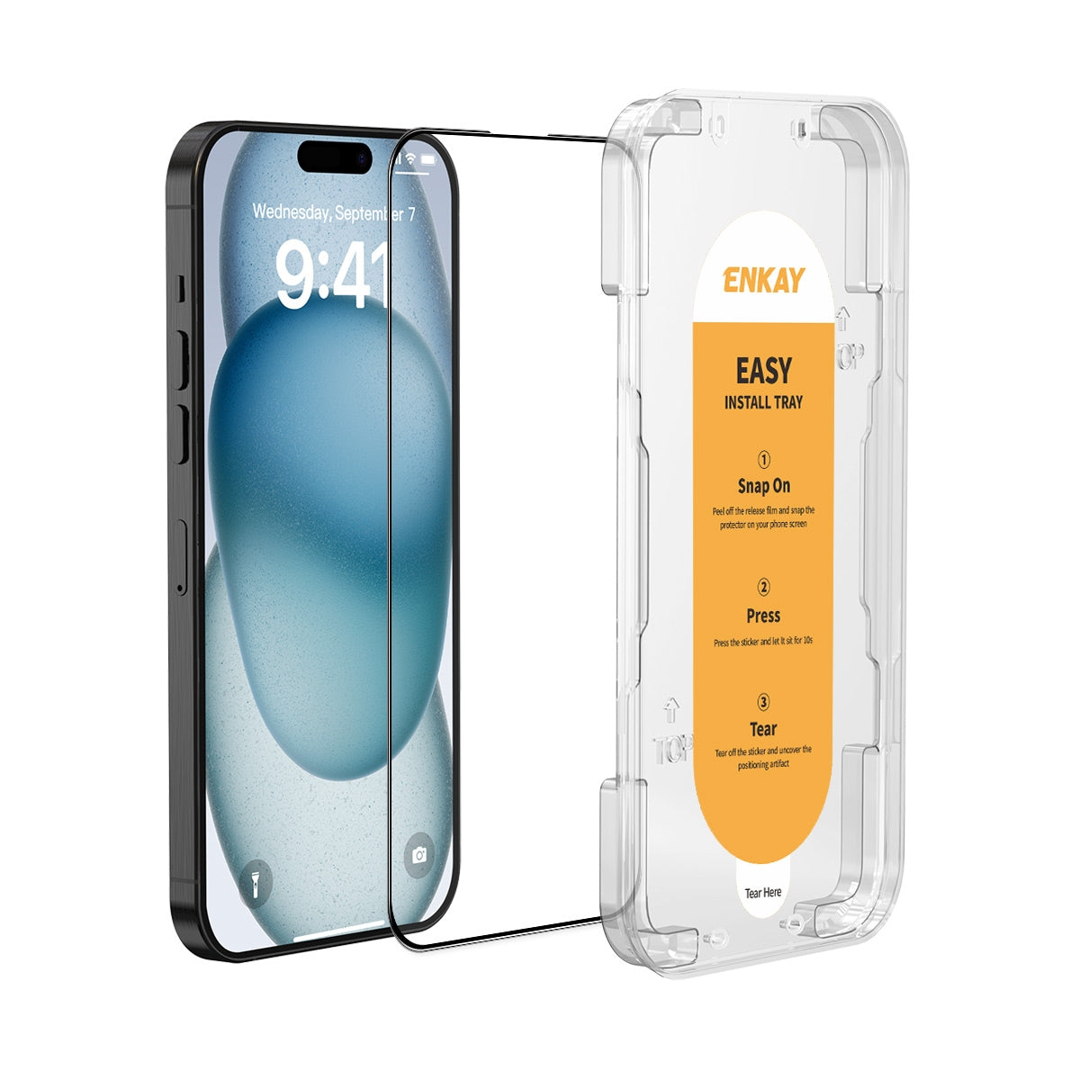 ELECTROPRIME For iPhone 15 Plus ENKAY Easy Install High Alumina Silicon Full Glass Film