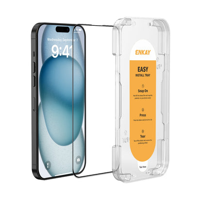 ELECTROPRIME For iPhone 15 Plus ENKAY Easy Install High Alumina Silicon Full Glass Film
